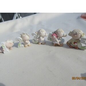 Vintage Bumpkins by Fabrizio Porcelain Figurines Set Numbers 1-5 Birthday Kids